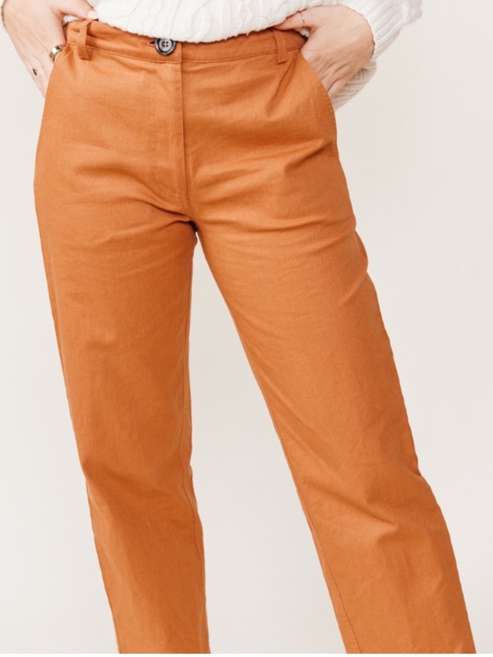 Able Terracotta Twill Anne Pants EUC Straight Leg Size 4